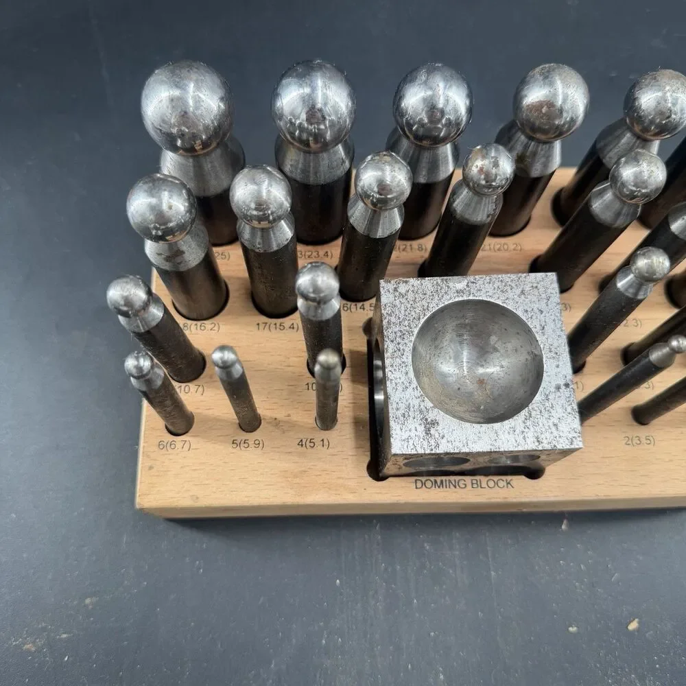 25 Piece Dapping Doming Punch Block Set 2.3 mm to 25 mm Jewelry Making Metal